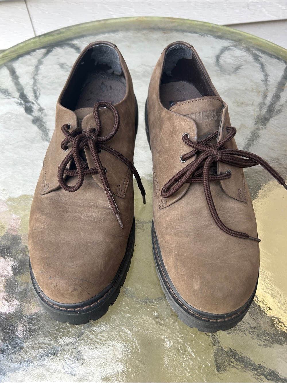 Skechers Men’s Brown Lace-Up Nubuck Oxfords 12